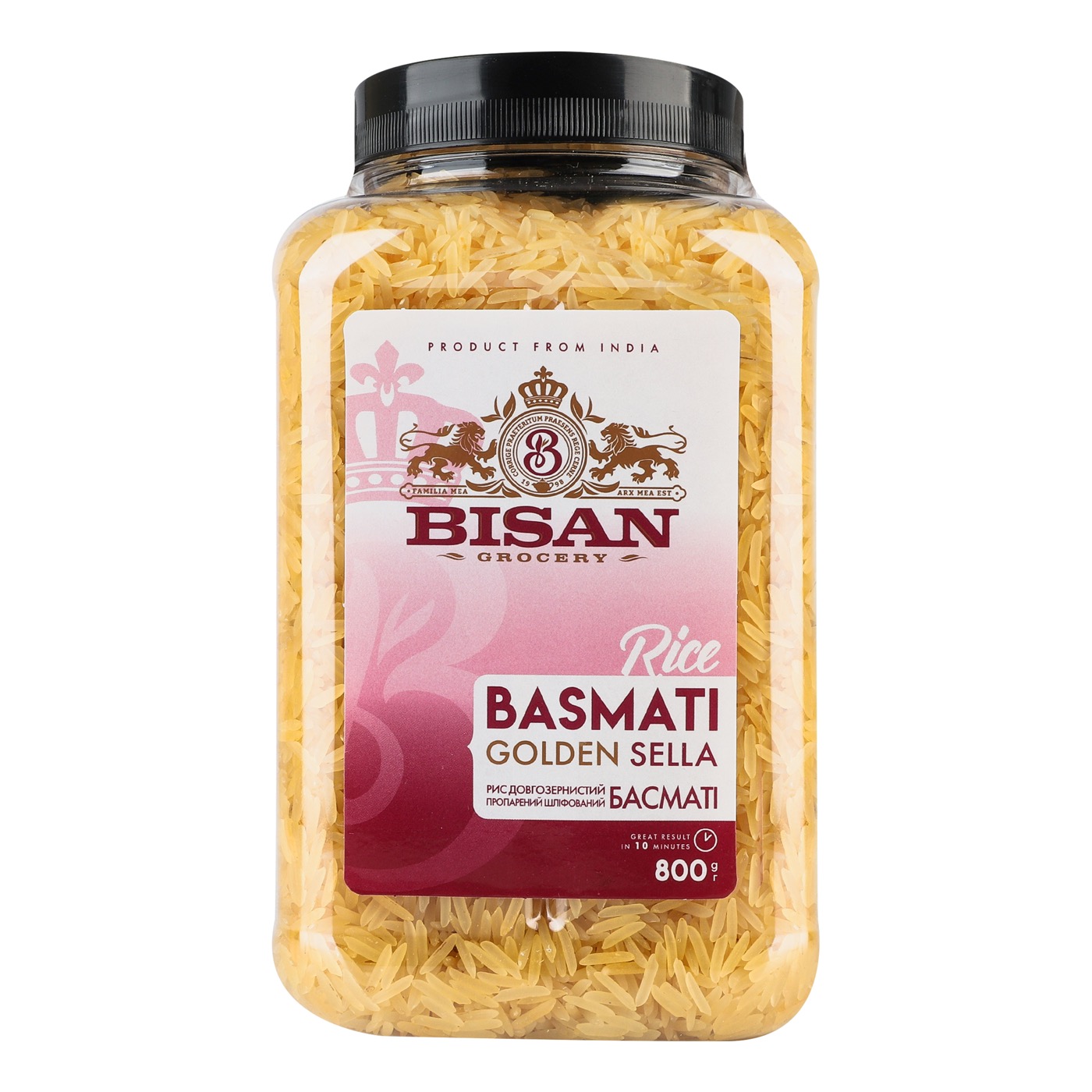 Рис BISAN Basmati Golden Sella пропарений, 800 г