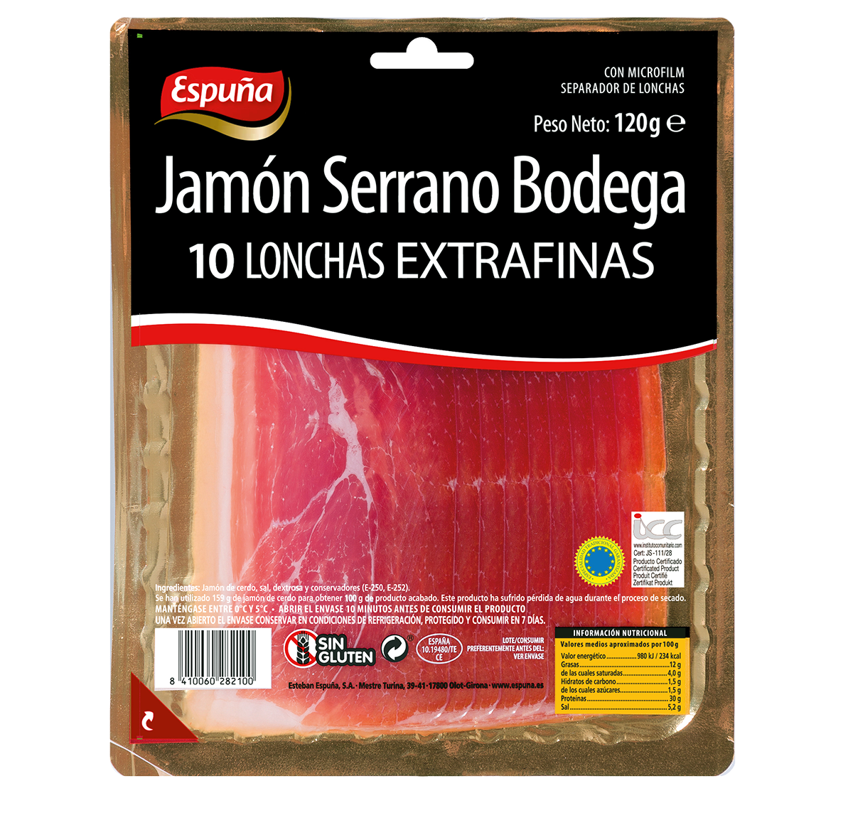 Хамон Серрано Espuña, тонка нарізка 120 г