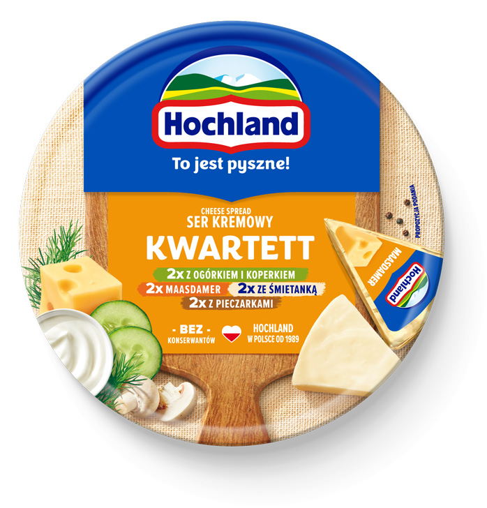Сир плавлений Hochland Kwartett трикутники, 140 г